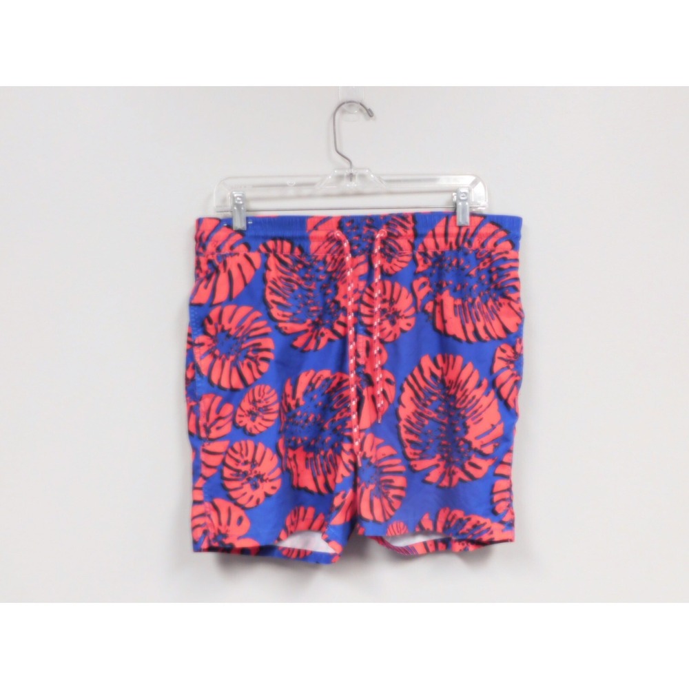 Merona Men's Board‎ Shorts Swim Trunks Red Blue Hawaiian Floral Small